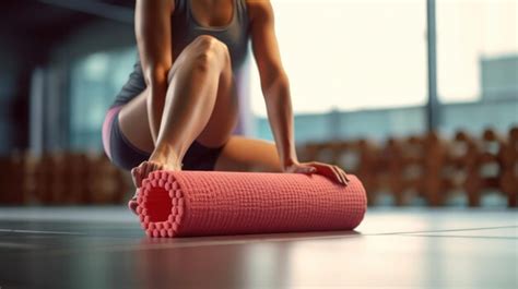 Premium Photo | Foam roller for muscle and fascia stretching foot sport woman using foam roller ...