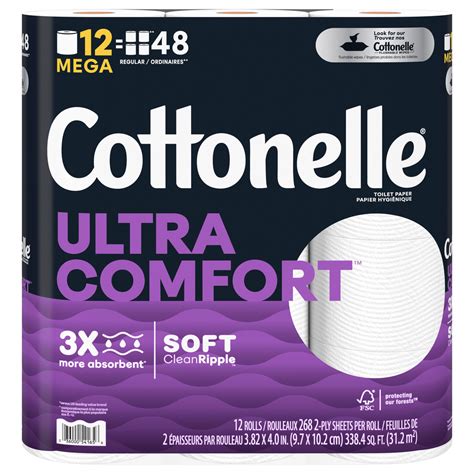 Cottonelle Ultra Comfort Toilet Paper, Ultra Comfort, Mega Rolls, 2-Ply ...