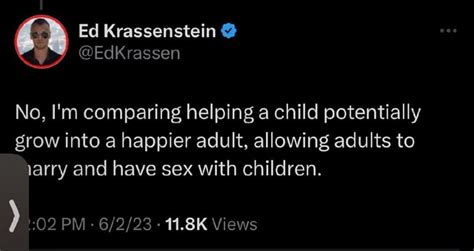 Ed Krassenstein @ @EdKrassen No, I'm comparing helping a child ...