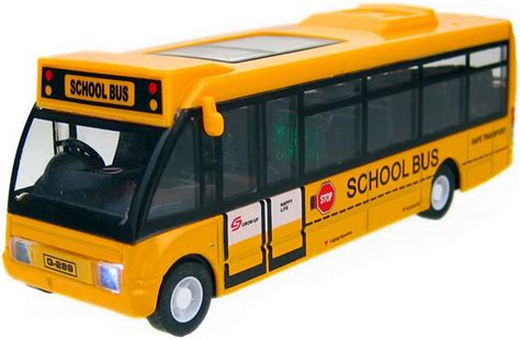 Blancho Alloyed Mini School Bus Model With Light And Sound, Yellow: Amazon.co.uk: Toys & Games