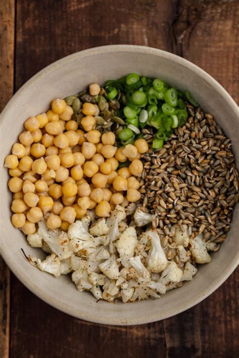 Sprouted Rye Berries and Roasted Cauliflower Bowl | Recipe | Rye berries, Berries recipes, Whole ...