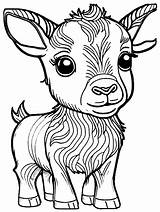 Cute Baby Goats Coloring Page · Creative Fabrica sketch template