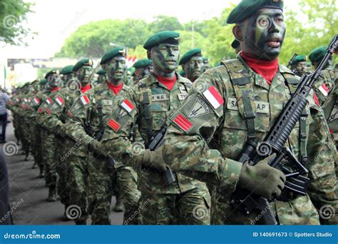 Surabaya Indonesia. December 15, 2013. Indonesian Army Troops Parade on ...