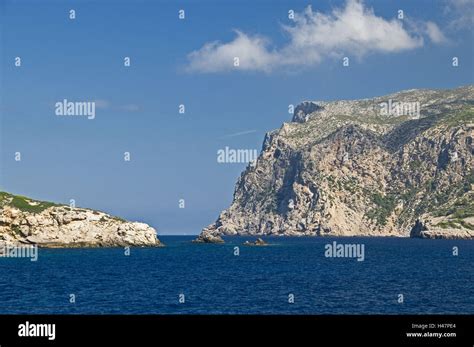 Spain, the Balearic Islands, island Dragonera, view at Majorca, Punta ...