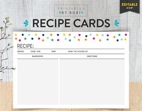 Free printable 4x6 recipe card template - daxhot