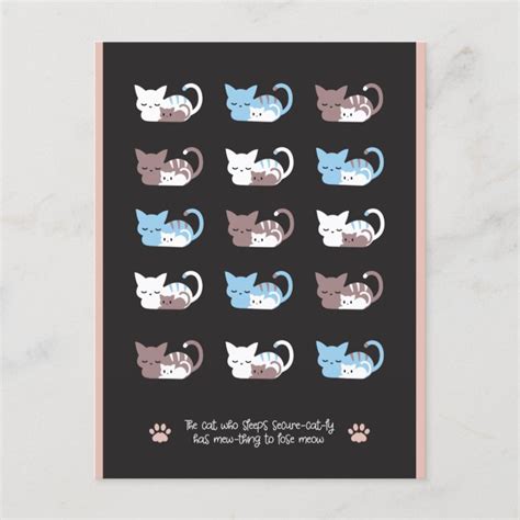 Funny sleeping cat quotes II postcard | Zazzle