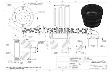 Drawing for Precision machine spare CNC lathe turning Aluminum products researched by ITSCtruss ...