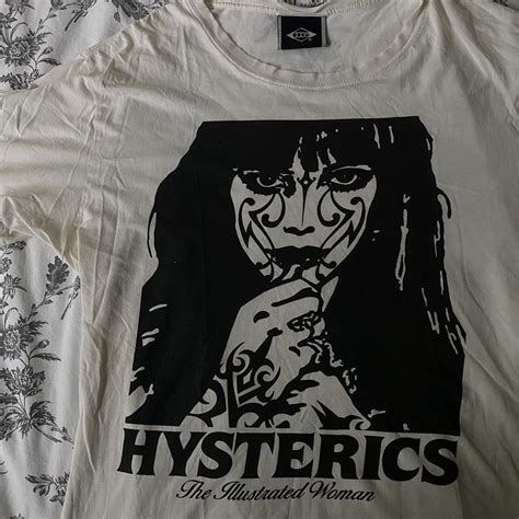 Hysteric Glamour Women's White and Black T-shirt | Depop