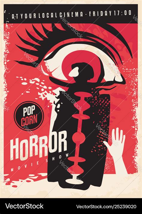 Horror movie poster design Royalty Free Vector Image