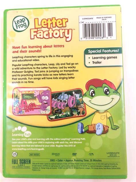 Leap Frog DVD set Letter Factory, Talking Words Factory, Lets go to School, Babies & Kids, Toys ...