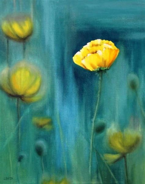 Yellow Poppy Painting Original Oil Painting Handmade Flowers | Etsy