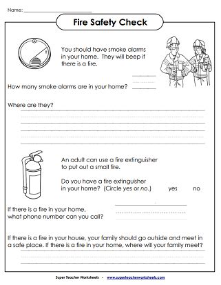 Fire Safety Worksheets For Preschoolers