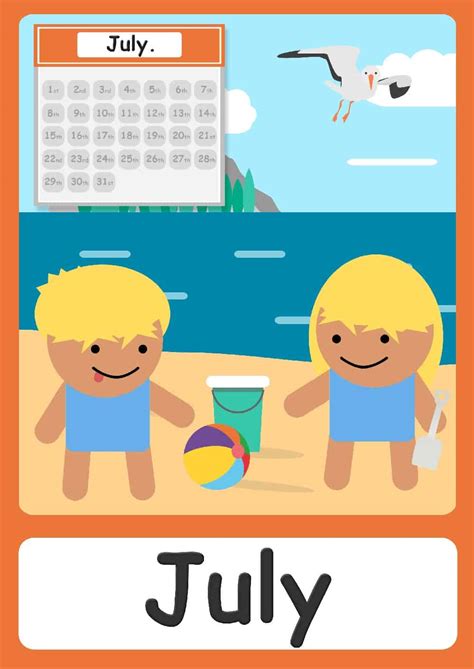 Printable Brightly Coloured Months Of The Year Flashcards For Children | Images and Photos finder