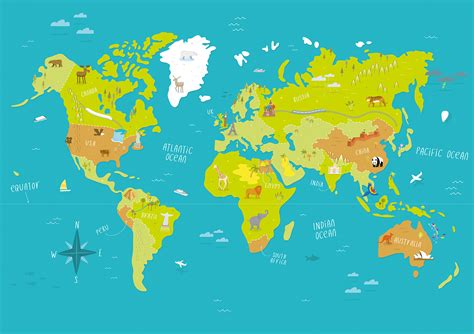 Illustrated World Map - Illustrated Maps by Tom Woolley