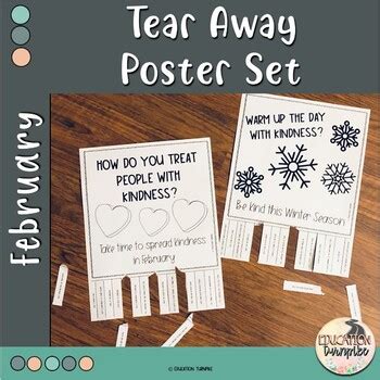 February Tear Away Poster Set by Education Turnpike | TPT