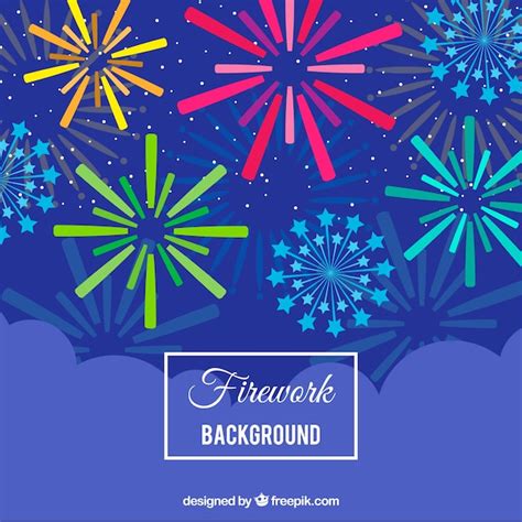 Free Vector | Colorful fireworks background in flat design