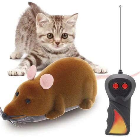 Small Wireless Electric RC Mouse Toy Novelty Pet Cat Kitten Remote Control Mouse Funny Pet ...