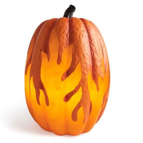 Flame Lighted 15" Pumpkin | Pumpkin halloween decorations, Pumpkin lights, Halloween outdoor ...