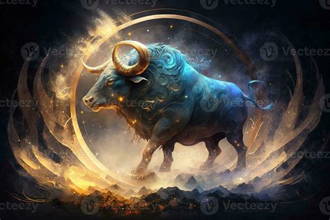 Backdrop of sacred zodiac Taurus symbols, astrology, alchemy, magic ...