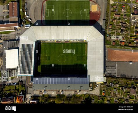 Aerial view, the stadium of third-national league club Arminia Bielefeld, German sports club ...