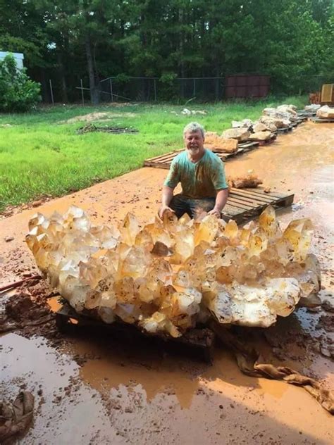 Huge clear quartz cluster my buddy Henry Rogers mined at the Coleman ...