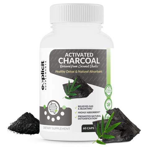 Activated Charcoal, Highly Absorbent - 60 Capsules - eXplicitSupplements.com