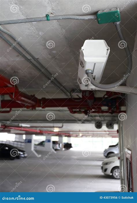 Security Camera In Car Parking Stock Photo - Image of lens, look: 43073956