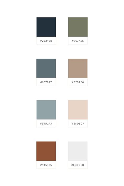 the color scheme for an interior design project, with different shades and colors to choose from