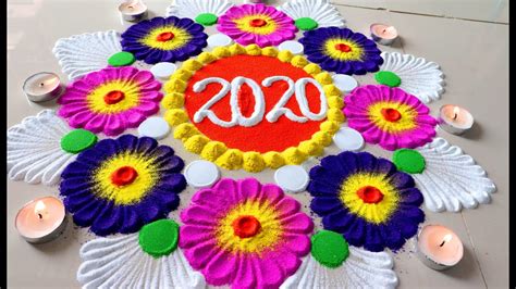 New Year rangoli designs 2020 | Happy New Year Rangoli Designs for 2020 ...