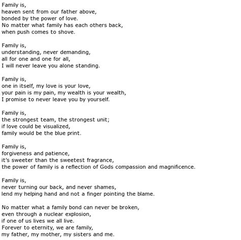 Family Poems > My poetic side