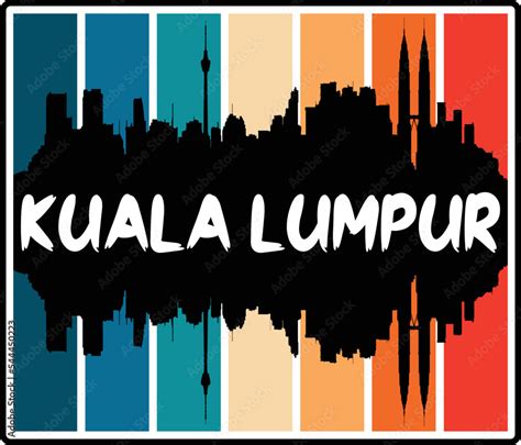 Kuala Lumpur Malaysia Skyline Sunset Travel Souvenir Sticker Logo Badge ...