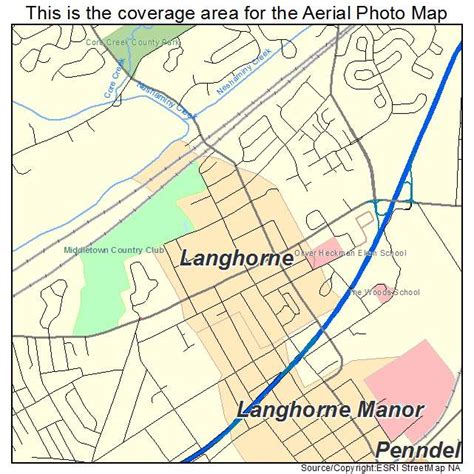 Aerial Photography Map of Langhorne, PA Pennsylvania