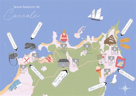 Illustrated map of Cancale, France | Skillshare Student Project