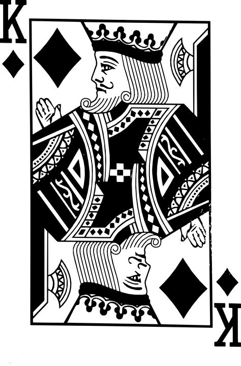 Black and White King Playing Card Art