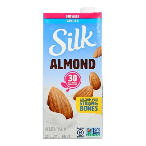 Silk Pure Almond Milk - Unsweetened Vanilla - Case of 6 - 32 Fl oz ...