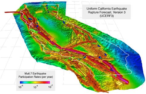 Map of earthquake participation rate for the Uniform California ...