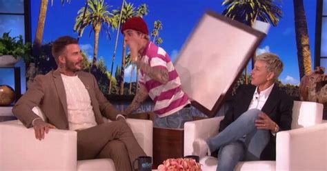 Justin Bieber's prank fails miserably as he tries to scare David Beckham on Ellen - Mirror Online