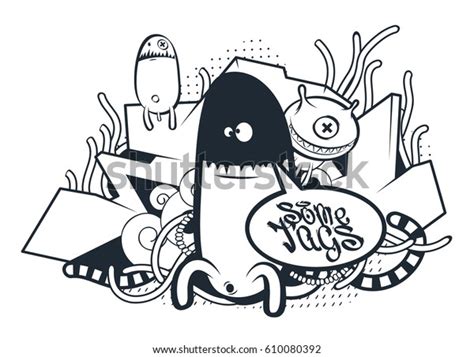 Graffiti Doodle Art Vector Doodle Characters Stock Vector (Royalty Free) 610080392 | Shutterstock