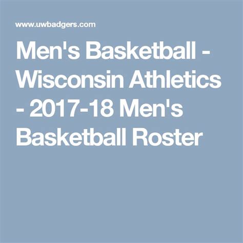 Men's Basketball - Wisconsin Athletics - 2017-18 Men's Basketball ...