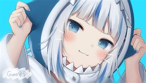 1921x1081px | free download | HD wallpaper: Gawr Gura, Hololive, blue eyes, white hair ...