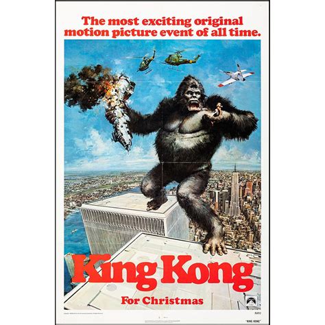 Vintage Movie Poster King Kong 1976 Starring Jeff Bridges and Charles Grodin - Rare Collectibles TV