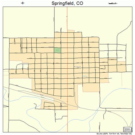 Springfield Colorado Street Map 0873330