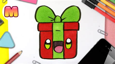 Dibujos Kawaii De Navidad Faciles Paso A Paso Como dibujar un regalo para navidad paso a paso