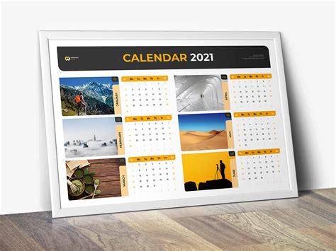 Landscape Calendar 2021 Modern Template Graphic by Mstartwork · Creative Fabrica