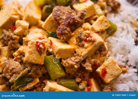 Mapo Doufu Also Known As Mapu Tofu, a Spicy Asian Dish Made from Minced Meat and Tofu Cubes with ...