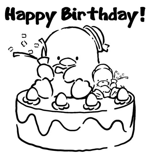 Tuxedo Sam on Birthday Cake coloring page - Download, Print or Color ...