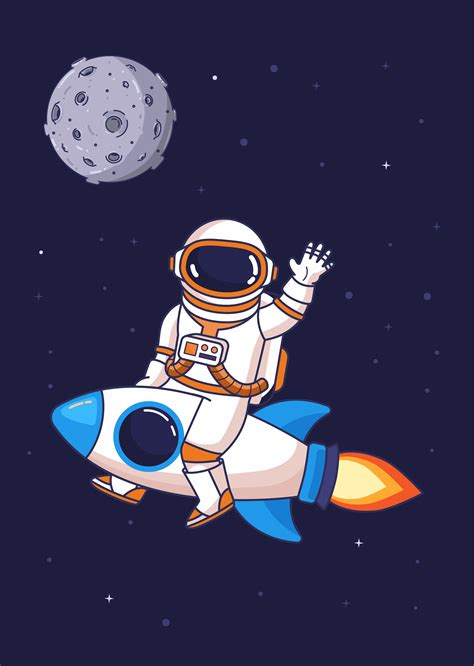 'Astronaut on the rocket' Poster by Yellowline | Displate | Astronaut illustration, Astronaut ...