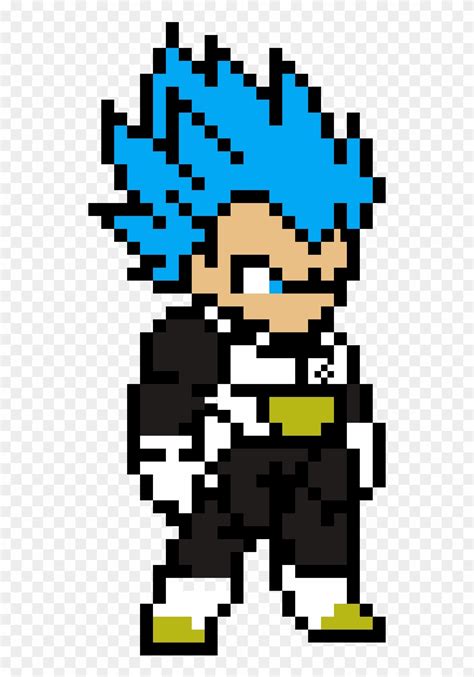 Super Saiyan Blue Vegeta - Pixel Art Dragon Ball Clipart | Pixel art, Dragon ball art design ...