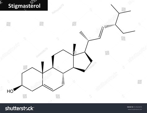 Molecular Structure Stigmasterol Natural Organic Phytosterol Stock Illustration 512523475 ...