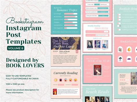 Bookstagram Book Instagram Templates Book Blogger Template - Etsy